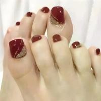 ราคา เล็บปลอม วัสดุ PP เล็บเท้า ลายสวย พร้อมทำ 24 ชิ้น (1731568016754640260)