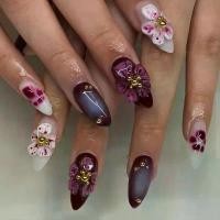 ราคา สติ๊กเกอร์ติดเล็บ สไตล์ยุโรปและอเมริกา ดีไซน์ดอกพีชสามมิติ เล็บปลอม อุ้งเท้าแมวบาน ถอดออกได้ สวมใส่ได้ 30 ชิ้น รวมเครื่องมือสวมใส่ฟรี,เล็บปลอมสายฝอ,เล็บเจลดอกไม้,เล็บปลอมปั้นนูน, (1732297877990312537)