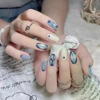 ราคา เล็บสวมใส่ได้, เพชรเกลือทะเล, สติ๊กเกอร์ติดเล็บฤดูใบไม้ผลิและฤดูร้อน, สีฟ้า, เล็บปลอม, สติ๊กเกอร์ติดเล็บโดปามีน, เล็บสำเร็จรูปสด (1732084824553326339)
