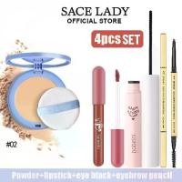 ราคา เมคอัพเซต 4 ชิ้น SACE LADY แป้งทาหน้าเนื้อแมท ควบคุมความมัน กันน้ำ ติดทนนาน ไม่เป็นคราบ เหมาะสำหรับแต่งหน้า + ไม่เลอะลิปสติก + เอฟเฟกต์ยาวนาน 24 ชั่วโมง สำหรับดวงตา สีดำ + ดินสอเขียนคิ้ว (172974476159