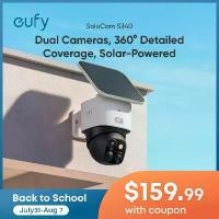 ราคา SoloCam S340, eufy ความปลอดภัย, กล้องรักษาความปลอดภัยพลังงานแสงอาทิตย์แบบพาโนรามาและปรับได้, Wi-Fi 2.4GHz, ไม่มีค่าธรรมเนียมรายเดือน, โฮมเบส S380 ที่เข้ากันได้, Ai อัตโนมัติล็อคแ (1732216738930525480)