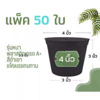 ราคา [จัดส่งทันที] กระถางต้นไม้ 4 นิ้ว แพ็ค 50 ใบ กระถางพลาสติก กระถางแคตตัส กระถางต้นไม้พลาสติก กระถาง สีดำเงา (รุ่นหนา) (1732240284428568104)