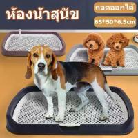 ราคา [COD] [Tiktok]CODห้องน้ำสุนัข ถาดฉี่สุนัข แบบมีเสา มีตะแกรงรองถาด สำหรับฝึกฉี่สุนัข พร้อมเสาสามารถถอดออกได้ 65*50*6.5cm stay ทราย แมว (1732199610126861966)