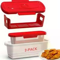 ราคา ชามผสมพลาสติกพร้อมฝาปิด 2 แพ็ค ชามผสมแป้งทำมือพร้อมถาดขนมปัง เหมาะสำหรับไก่ ปลา และแหวนหัวหอม ภาชนะเตรียมอาหารเบเกอรี่ไร้ความยุ่งยากพร้อมฝาปิดอุปกรณ์เสริม เหมาะสำหรับหลักสูตรอาหารครอบครัวแบบโต้ตอบ (17