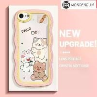 ราคา เคส iPhone 7 8 se 2020 7 Plus 8 Plus ลายแมว กระต่าย หมี ขอบคลื่นสี เคสโทรศัพท์กันกระแทกแบบนิ่ม เคสซิลิโคน TPU ใส (1729644015314045839)