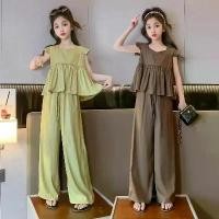 ราคา ชุดเสื้อผ้าเด็กผู้หญิง, วัยรุ่น 2024, เสื้อยืดแขนกุดลำลอง, กางเกงขากว้าง, ชุดเสื้อผ้าเด็ก 2 ชิ้น, เหมาะสำหรับเด็กอายุ 8, 10, 12 และ 14 ปี (1730935801549457447)