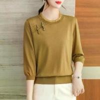 ราคา เสื้อถักไหมน้ำแข็ง แขนสามส่วน สำหรับผู้หญิง แขนกลาง แฟชั่นฤดูใบไม้ผลิ ระดับไฮเอนด์ ทรงหลวม พลัสไซส์ เหมาะสำหรับคุณแม่ เสื้อเบลาส์ เสื้อ อาม่า ผ้า เด้ง เสื้อ แม่ไก่ คอกระเช้า (1732277927467191277)