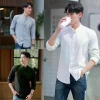 ราคา เสื้อเชิ้ตคอปกจีน แขนยาว รุ่นปุ่มยาว เสื้อผ้าผู้ชาย OXFORD (1732157612999673235)