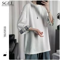 ราคา เสื้อยืด แขนสามส่วน เสื้อผ้าผู้ชาย ทรงหลวม แขนสั้น เหมาะสำหรับฤดูร้อน เสื้อท่อนล่าง เสื้อผ้าผู้ชายใหม่ (1732060712152500626)