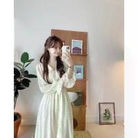 ราคา ชุดเดรสแขนยาว สไตล์เกาหลี วัสดุชีฟอง จั๊มสูท คอวี เดรสทรงเอ เอว-รัดรูป เดรสยาว เสื้อผ้าผู้หญิง จั๊มสูทคอวี ลำลอง เดรสชีฟอง เดรสยาว สลิมมิ่ง เหมาะสำหรับฤดูใบไม้ผลิและฤดูใบไม้ร่วง แขนยาว เอว-รัดรูป (173