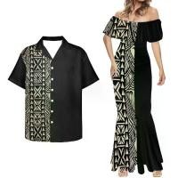 ราคา ชุดเดรสผู้หญิงและเสื้อเชิ้ตผู้ชาย ลายชนเผ่าพอลินีเซียน สีดำ พลัสไซส์ ดอกบ๊วย เสื้อผ้าผู้หญิง 8XL เสื้อผ้าคู่รักฤดูร้อน 2 ชิ้น (1732728112825730620)