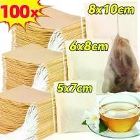 ราคา ถุงกรองชาแบบใช้แล้วทิ้ง 100 ชิ้น ซองชา Infuser แบบทิ้ง เปล่า พร้อมสายรัด เหมาะสำหรับเครื่องเทศ กาแฟ สมุนไพร (1732054256168634822)