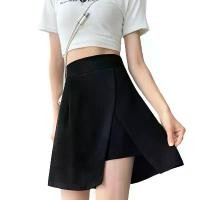 ราคา YONG - กระโปรงมินิสูทอสมมาตรสำหรับผู้หญิง เอวสูง ทรงเอ ผ่าหน้า กางเกงขาสั้นด้านใน ซิปหลัง ชายเสื้อบาน ลำลอง สลิม ออฟฟิศ เลดี้ Skort ฤดูร้อน (1729937448381745659)