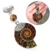 ราคา สร้อยคอ, แฟชั่นใหม่, จักระ, การรักษา Reiki, พระเครื่อง, ลูกปัดหินตาเสือ, จี้หอยสังข์ Cabochon, จี้หินซากแอมโมไนต์ฟอสซิลปะรูปแบบเกลียวธรรมชาติ (1732286499084994263)