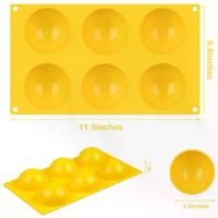ราคา แม่พิมพ์ซิลิโคน ทรงกลม เกรดอาหาร สำหรับเค้ก ช็อคโกแลต เค้ก เยลลี่ พุดดิ้ง สีเหลือง ขนาด 2.6 นิ้ว มี 6 หลุม แม่พิมพ์ซิลิโคนครึ่งวงกลม เหมาะสำหรับทำเค้ก (1731670604589926402)
