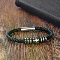 ราคา สร้อยข้อมือหนัง สไตล์ยุโรปและอเมริกา สแตนเลส สร้อยข้อมือถัก หนังแท้ไขว้ หลายชั้น เครื่องประดับผู้ชาย L20334 (1730699255349413896)