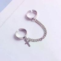 ราคา On time แหวนโซ่ติดกัน 2 วง จี้ไม้กางเขน แหวน แหวนแฟชั่น แหวนโซ่ พังก์ ฮิบฮอป เท่ห์มาก เครื่องประดับผู้ชาย ผู้หญิง R16 (1731242557514220620)