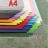 ราคา กระดาษแข็ง A4 30 แผ่น สีสดใสต่างๆ (เทา ขาว ชมพู ฟ้า เขียว เหลือง แดง ม่วง) พื้นผิวด้าน 230 GSM เหมาะสำหรับสมุด งานฝีมือ DIY และการทำการ์ด อุปกรณ์งานฝีมือ DIY กระดาษประเภทต่างๆ กระดาษมัลติฟังก์ชั่น (17
