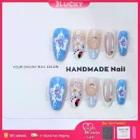 ราคา ชุดเล็บปลอมแฮนด์เมด 10 ชิ้น พร้อมกาว (กาวเยลลี่ติดเล็บ แผ่นเช็ดแอลกอฮอล์ แท่งขนมเล็บ ตะไบเล็บ) [COD] เล็บสวมใส่ได้อัลมอนด์ ลายนูน เปลือกหอยและดอกไม้ แฮนด์เมด แฟชั่น เพ้นท์เล็บ [ของขวัญ] (1732135686318