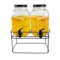 ราคา โหลน้ำผลไม้ 4 ลิตร 1ชุด 2โหล แก้วหนา ก๊อกน้ำติดโหลแก้ว ขาตั้งสะดวก โถ ใส่ (1729655039134173591)