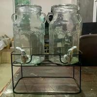 ราคา โถจ่ายน้ำหวาน โหลแก้วจ่ายน้ำ ชุดโถแก้วจ่ายน้ำคู่มีก็อกพร้อมฐานตั้ง ขนาด 3ลิตร/ต่อใบ โถ ใส่ (1729701488441133463)