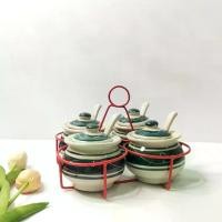 ราคา กระปุกใส่เครื่องปรุง โถเซรามิค ใส่เครื่องปรุงก๋วยเตี๋ยว 1ชุด ได้ 4โถ พร้อมฝา / ช้อน4ใบ และพวงหิ้ว ที่ ใส่ เครื่อง ก๋วยเตี๋ยว (1730283049820784654)