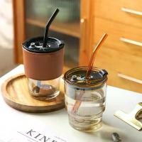 ราคา แก้วกาแฟพร้อมฝาปิดหนังทนความร้อน ถ้วยน้ำ ชา ไวน์ แก้วน้ำพร้อมฝาปิด ฟาง (1729695670708374407)