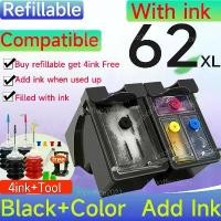 ราคา ตลับหมึก HP62XL เข้ากันได้กับ HP 62XL สีดำรีฟิลได้เข้ากันได้กับรุ่น HP5745, 5740, 5741, 5742, 5743, 5744 (1731147187572935284)