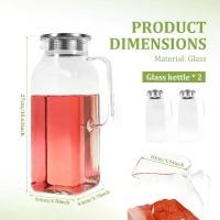 ราคา เหยือกแก้วบอโรซิลิเกตทรงสี่เหลี่ยม ชุด 2 ชิ้น 2000 มล. โปร่งใส พร้อมฝาโลหะและหูหิ้ว เหมาะสำหรับน้ำผลไม้ น้ำผึ้ง โซดา กาแฟ 3j078 (1732720089316296452)