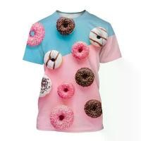 ราคา เสื้อยืดพิมพ์ลาย 3D โดนัท สีสันสดใส สำหรับผู้ชายและผู้หญิง สีพาสเทล คอกลม แขนสั้น เสื้อยืดฤดูร้อน แฟชั่น เสื้อลำลอง (1731607254761179548)