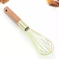 ราคา ตะกร้อ:G ตะกร้อตีไข่ ตะกร้อมือ ที่ตีไข่ ทำจากสแตนเลสสีทอง ยาว 26 cm ด้ามไม้ ที่ตีแป้ง ตะกร้อตีไข่มือ (1730835235103344695)