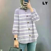 ราคา เสื้อเชิ้ตมุสลิม สไตล์ Baju ลายทาง มีโบว์ แขนยาว กระดุมหน้า 1178, 2025 เสื้อ ตาข่าย เล่น สงกรานต์ เสื้อ คอกระเช้า ผูก โบว์ เสื้อ ปาด ไหล่ promthong เสื้อ ลาย สงกรานต์ (1732322488857495713)