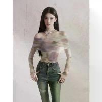 ราคา พร้อมส่ง เสื้อแขนยาว เปิดไหล่ สีน้ำมัน เสื้อผ้า (1730683213468896093)