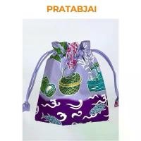 ราคา ประทับใจปาเต๊ะ [แบรนด์ไทย] กระเป๋าถุงผ้าหูรูด ลายสมุทรสาคร ผ้าไทย ผ้าปาเต๊ะ (P-25) (1732409437993666054)