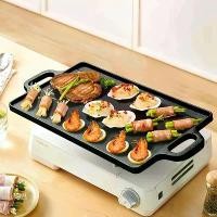 ราคา กระทะย่าง ไม่ติดกระทะ มีหูหิ้ว เครื่องมือบาร์บีคิว ทำจากเหล็กหล่อไม่ติดกระทะ กระทะย่าง มีรอยหยักและแบน สองด้าน ถาดอบและทำอาหาร (1732637776289040338)