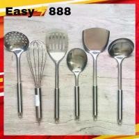 ราคา เครื่องครัวสแตนเลส 6 แบบ กระบวย กระชอน​ ทัพพี ตะหลิว ตะกร้อตีไข่ ตีแป้ง สแตนเลส​ สวยงาม ด้ามจับไม่ร้อน มีที่แขวน ซื้อแยกใด้ (1729717585870686656)