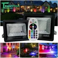ราคา ไฟสปอร์ตไลท์ LED RGB หลอดไฟสี 220v 50W 100W สปอร์ตไลท์ กลางแจ้ง กันน้ำ หลอดไฟ LED ไฟประดับ พร้อมคอนโทรลเลอร์+ปลั๊ก สปอตสินค้า (1732367429254350713)