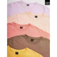 ราคา YuenPuen ยืนพื้น โทนสดใส เสื้อยืดคอกลม แขนสั้น สีมัสตาด ลาเต้ พีช ส้มอ่อน และ สีม่วง 1 เซต 5 ตัว คําแนะนําผลิตภัณฑ์ใหม่ของเดือนนี้ (1732572932086007694)