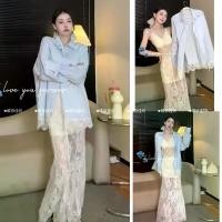 ราคา ✨เซ็ท 3 ชิ้น✨ เสื้อสีน้ำเงินลูกไม้สวย กระโปรง Midi ลูกไม้หวาน ชุดเดรสโชว์ผิวลูกไม้เซ็กซี่~ พร้อมส่ง! ลดแรง 50% สำหรับฤดูใบไม้ผลินี้ #ชุดลูกไม้สวย #เสื้อผ้าผู้หญิง #แฟ (1731925368396547245)