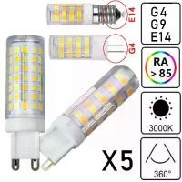 ราคา หลอดไฟ LED, 5 ชิ้น, 5W, 7W, 9W, G4, G9, E14, ไตรรงค์, AC 220V, 230V, เซรามิก SMD2835, โคมระย้า, หลอดไฟ LED, แสงสีขาวอบอุ่นและเย็น, เปลี่ยนหลอดฮาโลเจน (1731415910370936677)
