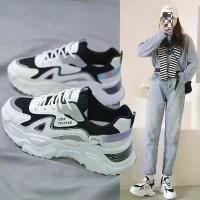 ราคา COD ADshopp รองเท้าผ้าใบ สไตล์เกาหลี เสริมส้น 3 สี มีแถบโฮโลแกรม กากเพชร (1732305661682813203)