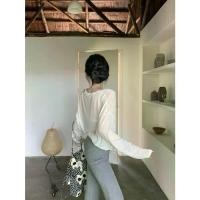 ราคา เสื้อยืดแขนยาว คอวี บางเฉียบ สีขาว สำหรับผู้หญิง ใส่หน้าร้อน ทรงหลวม กันแดด เสื้อเบลาส์ เรียบหรู เสื้อท่อนล่าง กราม สียีนส์ winter bodysuit สียีนส์ ปาด ไหล่ กากเพชร (1731491845578196574)
