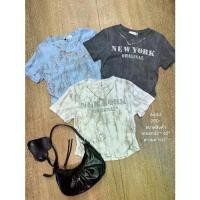 ราคา #ป้าย It's me basic A540 เสื้อยืดผ้าคอตตอนพิมพ์ลายหินอ่อน รีด NEW YORK ORIGINAL กากเพชร ทรงสวยผ้าคอตตอนอย่างดีค่ะ 200- Women Clothing (1730374507112139088)