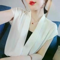 ราคา เสื้อเชิ้ต แขนสั้น ผ้าซาติน สีขาว สำหรับผู้หญิง ดีไซน์เรียบหรู เสื้อเบลาส์ ผ้าชีฟอง สไตล์ฝรั่งเศสระดับไฮเอนด์ ฤดูร้อน 2025 มาใหม่ ดีไซน์สวย เชิ้ต กากเพชร เสื้อ แขน ตุ๊กตา ล (1732120873040185622)