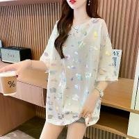 ราคา เสื้อยืดแขนสั้น สไตล์เกาหลี บรอนเซอร์ สีสันสดใส สำหรับผู้หญิง เสื้อคอกลม ลำลอง มีไซส์กลางและยาว เสื้อผ้าผู้หญิงไซส์ใหญ่ (1731879701022739403)