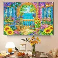 ราคา ชุดปักครอสติช DIY, 14CT ดอกทานตะวันและพิมพ์ทะเล, ชุดเย็บปักถักร้อย DIY, งานฝีมือ, พร้อมเข็มและด้าย, [COD] (1732713850172179837)