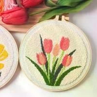 ราคา ชุดหมัดเข็ม, ใหม่พร้อมห่วง, ดอกทานตะวันและดอกทิวลิป, ผ้าที่ประทับตรา, ของขวัญ DIY, ชุดเย็บปักถักร้อย DIY, เส้นด้ายและพรม, ชุดหมัด (1731809527287875373)