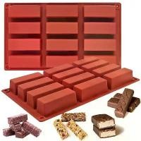 ราคา แม่พิมพ์แท่งช็อคโกแลต 12 ตาข่าย สำหรับอบ บาร์พลังงาน เหมาะสำหรับบาร์โปรตีน ถั่วลิสง บราวนี่ ข้าวโพด ชีสเค้ก สบู่และเนย (1732315973196481722)