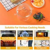 ราคา หม้อแก้วซิมเมอร์พร้อมฝาปิดและที่จับ ใส หม้อทำอาหาร ความจุ 1.5L หม้อแก้ว ทนความร้อน หม้อซอส ไม่ติดกระทะ หม้อตุ๋น หม้อซุปอเนกประสงค์ เหมาะสำหรับพาสต้า ก๋วยเตี๋ยว ซุป นม และอื่น ๆ . รหัส: ok907 (17312416