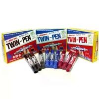 ราคา ปากกาเคมี ปากกาเมจิก 2 หัวตราม้า “สีน้ำเงิน, สีแดง, สีดำ” แพ็ค 12 ด้าม (1731459205308122307)